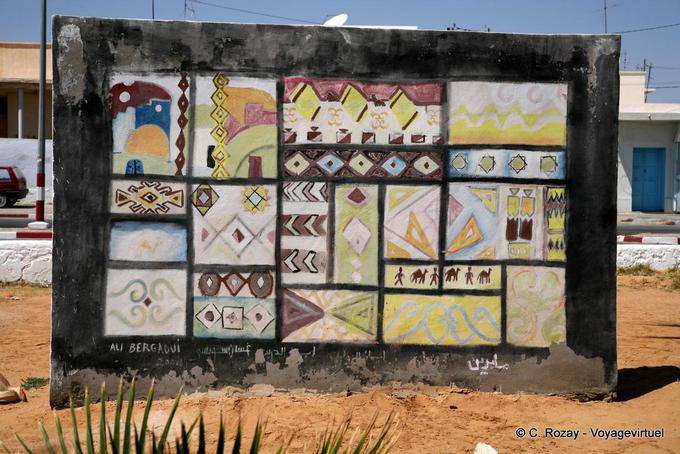 Colored wall, Mahares - Tunisia
