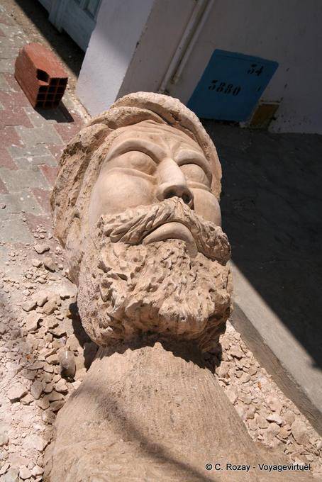 Carved head, Mahares - Tunisia