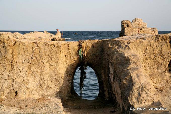 Erosion to the old port, Mahdia Cap Africa - Tunisia