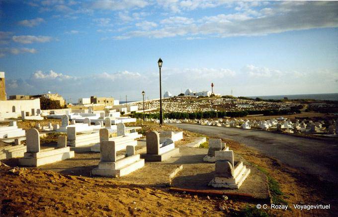 Panorama of the marabouts and the cemetery Mahdia Cap Africa - Tunisia