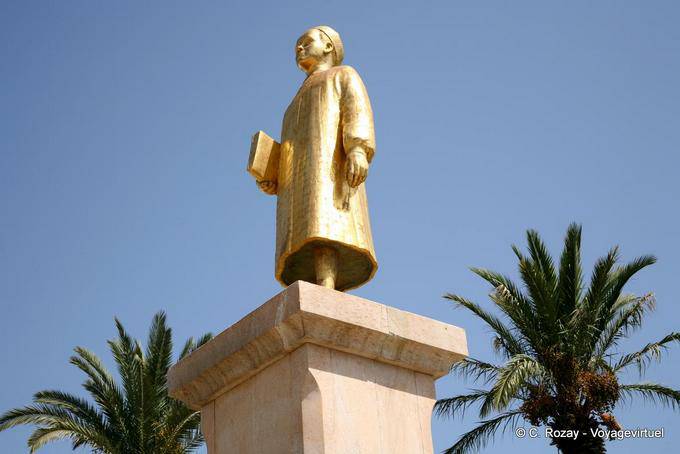 Golden statue of Habib Bourguiba child, Monastir - Tunisia