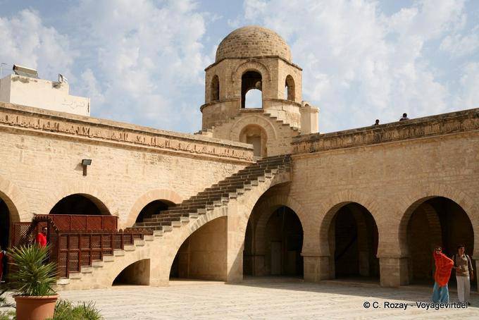 Sousse, Grand Mosque, stairs of the court to the northeast dome - Tunisia