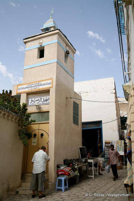 Atypical minaret of a small mosque, Sousse medina - Tunisia