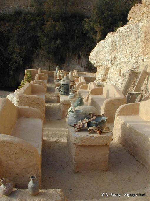Rhinestone and antique benches Tamerza Chebika - Tunisia