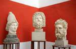 Busts of Athena, Jupiter and Hercules, the Bardo National Museum, Tunisia.