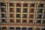 Carthage, Saint Louis Cathedral, detail of painted wooden coffered ceiling, Tunisia.