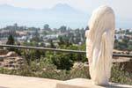 Carthage, archaeological site, beautiful drape of white marble, Tunisia.