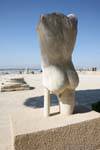 Carthage, archaeological site, the posterior for posterity, white marble statue, Tunisia.
