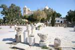 Carthage, view of the cathedral from the archaeological site, Tunisia.