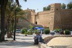 Hammamet, waiting in the park in front of the ramparts of the Ribat, Tunisia.