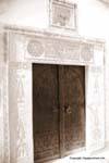 Hammamet, carved decoration of a doorway (sepia), Tunisia.
