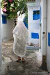 Hammamet, a woman back in the medina, Tunisia.