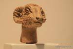 Kerkouane Archaeological Museum, goat's head sculpture, Tunisia.
