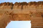 Sbeïtla, Capitol, detailed sculptures a vertical marquee, Tunisia.