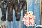Tunis medina, jeans and rag dolls, Tunisia.