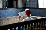 Rabbi reading, Ghriba Synagogue, Djerba, Tunisia.