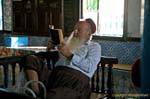 Batlanim narrator, jewish synagogue, Djerba, Tunisia.