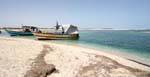 Small fishing boats mooring, Seguia Djerba Beach, Tunisia.