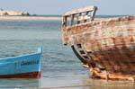 Djerba, stranded boat on the Seguia, Tunisia.