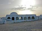 Arches of the mosque of Sidi Jmour, against the light to Djerba, Tunisia.