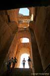 Amphitheatre of El Jem, the views of the galleries downstairs, Tunisia.