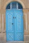 Kairouan, blue door, Tunisia.