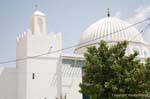 Zaouia Sidi Abdelkader, white dome and minaret, Kairouan, Tunisia.