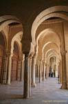 Arches in front of the prayer room, Grand Mosque, Kairouan, Tunisia.