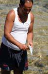 Freshly caught fish cleaning Kerkennah Island, Tunisia.