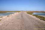 Road between Ennajet and Kraten Islands Kerkennah, Tunisia.