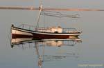 Boat photographed at dawn archipelago Kerkennah Ouled Kacem, Tunisia.