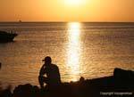 Pensive man at sunset, Sidi Frej, Kerkennah, Tunisia.