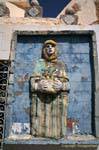 Sculpture in the wall of the artist Mouldi Zalila, Kerkennah, Tunisia.
