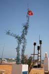 Freedom, wire sculpture of iron, Mahares, Tunisia.
