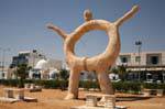 Human tire, sculpture, Mahares, Tunisia.