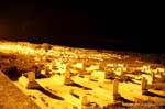 Night view of the marine cemetery, Mahdia Cap Africa, Tunisia.