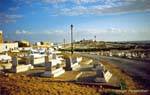 Panorama of the marabouts and the cemetery Mahdia Cap Africa, Tunisia.