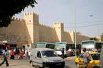 Walls with square towers and oblong around the medina, Sousse, Tunisia.
