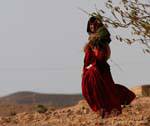The beautiful traditional dress in the countryside, woman Toujane, Tunisia.