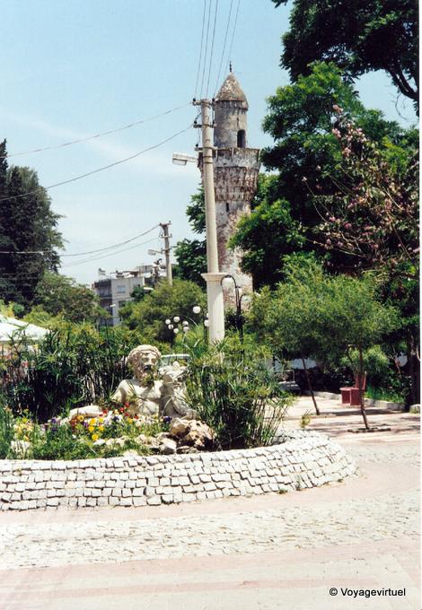 A small square and a minaret, Cappadocia - Turkey