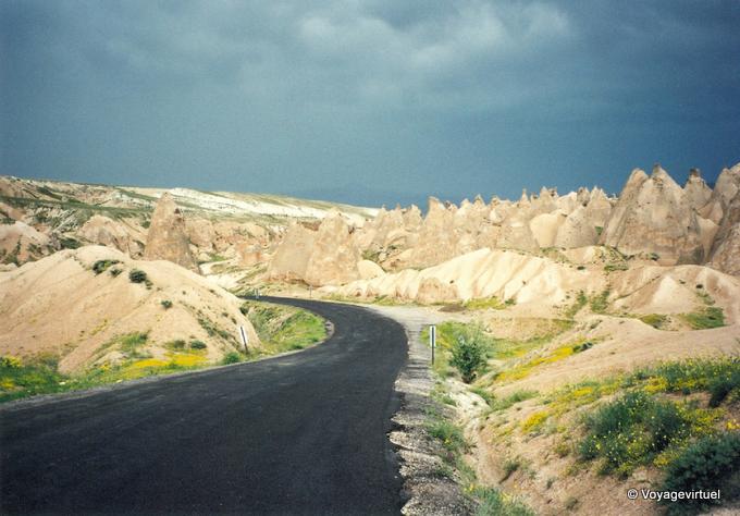 Black road and rocky phantasmagoria, Cappadocia - Turkey