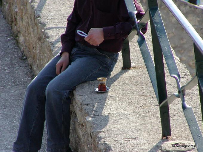 Komboloï and cup of tea, Antalya - Turkey