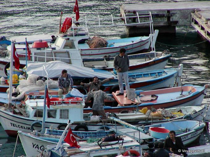 Fishermen in the old port, Antalya - Turkey