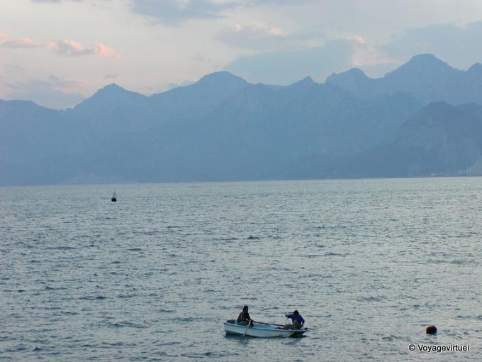 Boat in the vastness of Lake Egirdir - Turkey