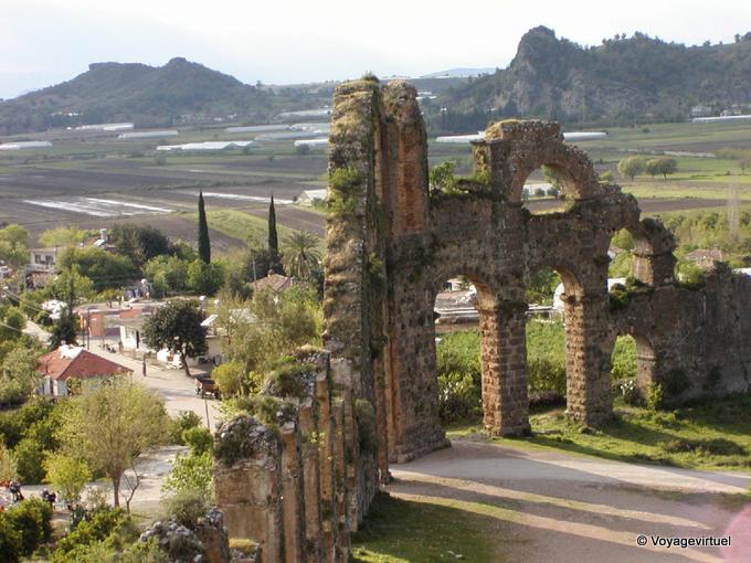Another view of a portion of the aqueduct of Aspendos - Turkey