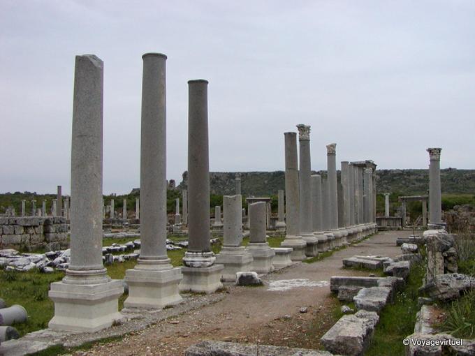 Main route to the baths, Perge - Turkey