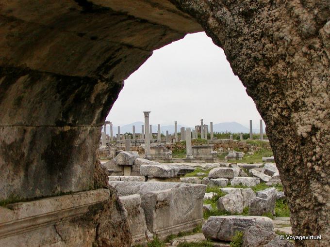 A particular view of the Agora, Perge - Turkey