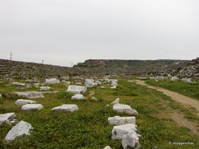 Stones inside the Stadium, 12 000 seats, Perge - Turkey
