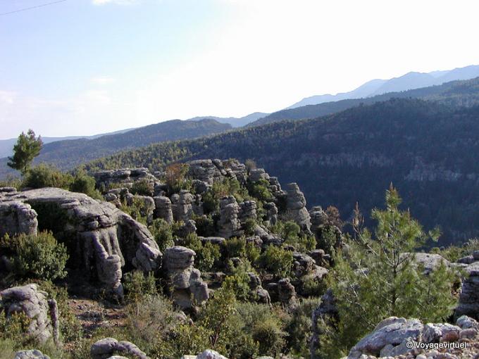 Bizarre rocks on the road to Selge - Turkey