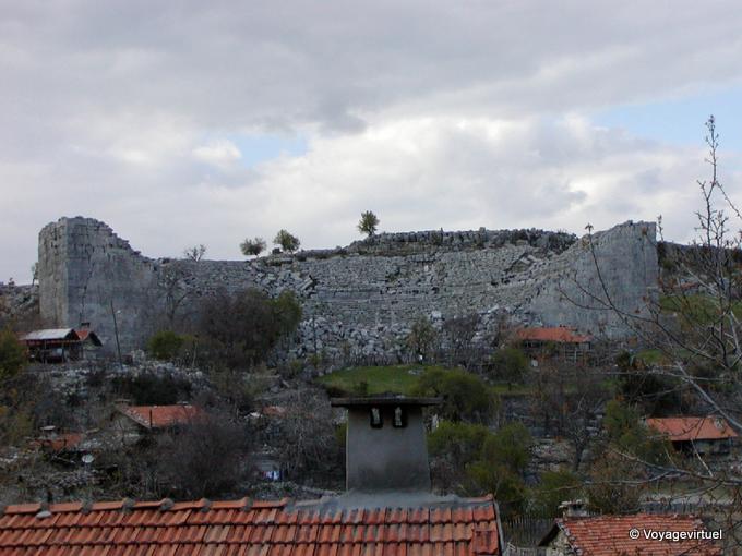 Greco-Roman theater of Selge seen in Altinkaya - Turkey